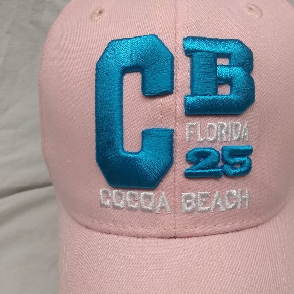Cocoa Beach Florida CB 25 Pink Cap Hat Excellent Condition Never Used - Picture 6 of 11